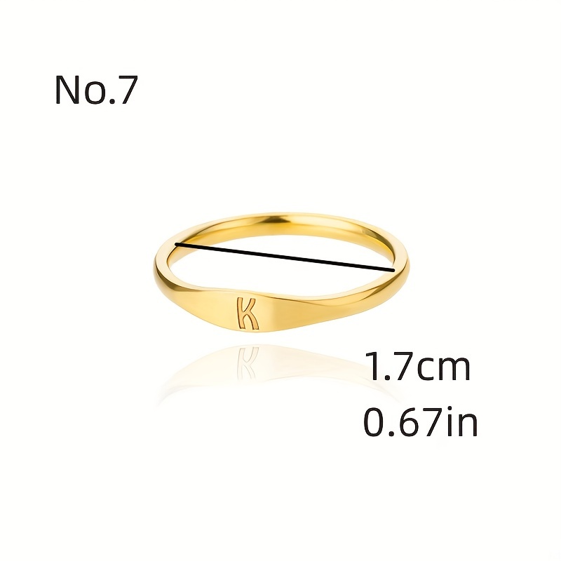 1pc New Fashionable Golden Platinum Simple Stainless Steel Ring