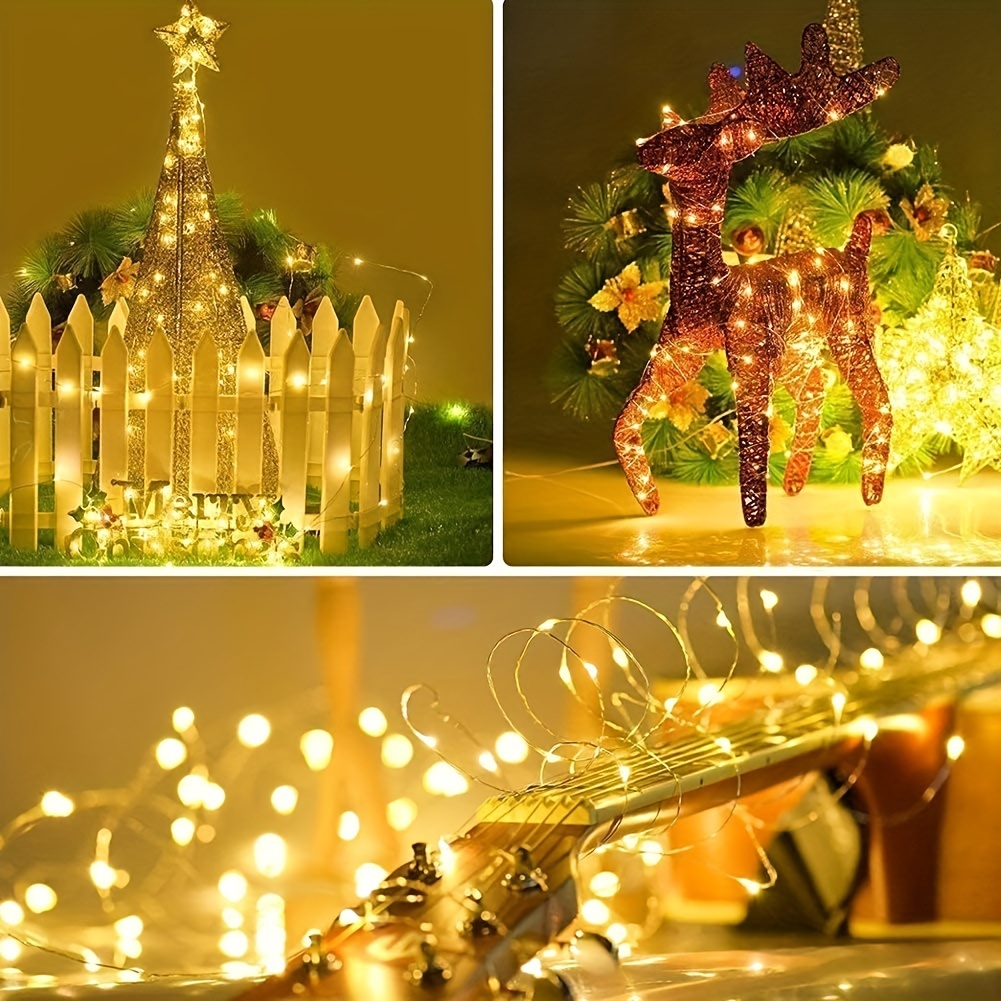 gifts, led string light 33 6633ft fairy lights usb powered warm white multicolored 100 200 leds ipx6 waterproof perfect for outdoor indoor christmas xmas tree thanksgiving day gifts garden winter decor parties weddings festivals bedroom and table decoration details 2