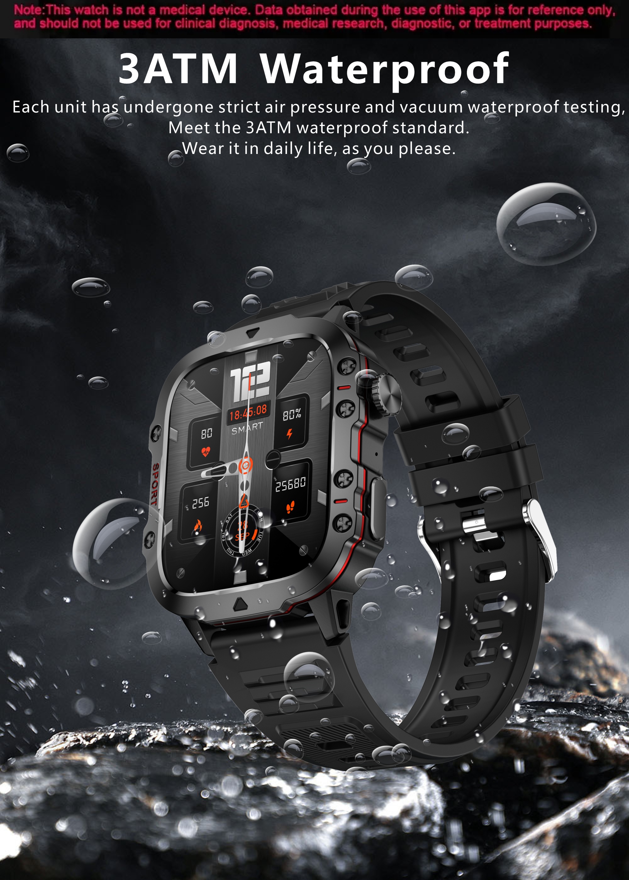 new rugged smart watch men wireless call ip68 waterproof sport fitness ai voice outdoor 100 sports modes outdoor smartwatch details 11