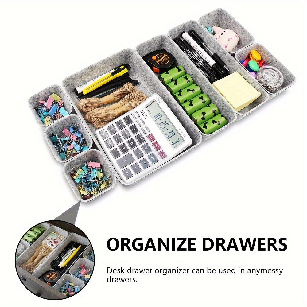 Felt Drawer Organizer Tray Adjustable Interlocking Drawers Divider