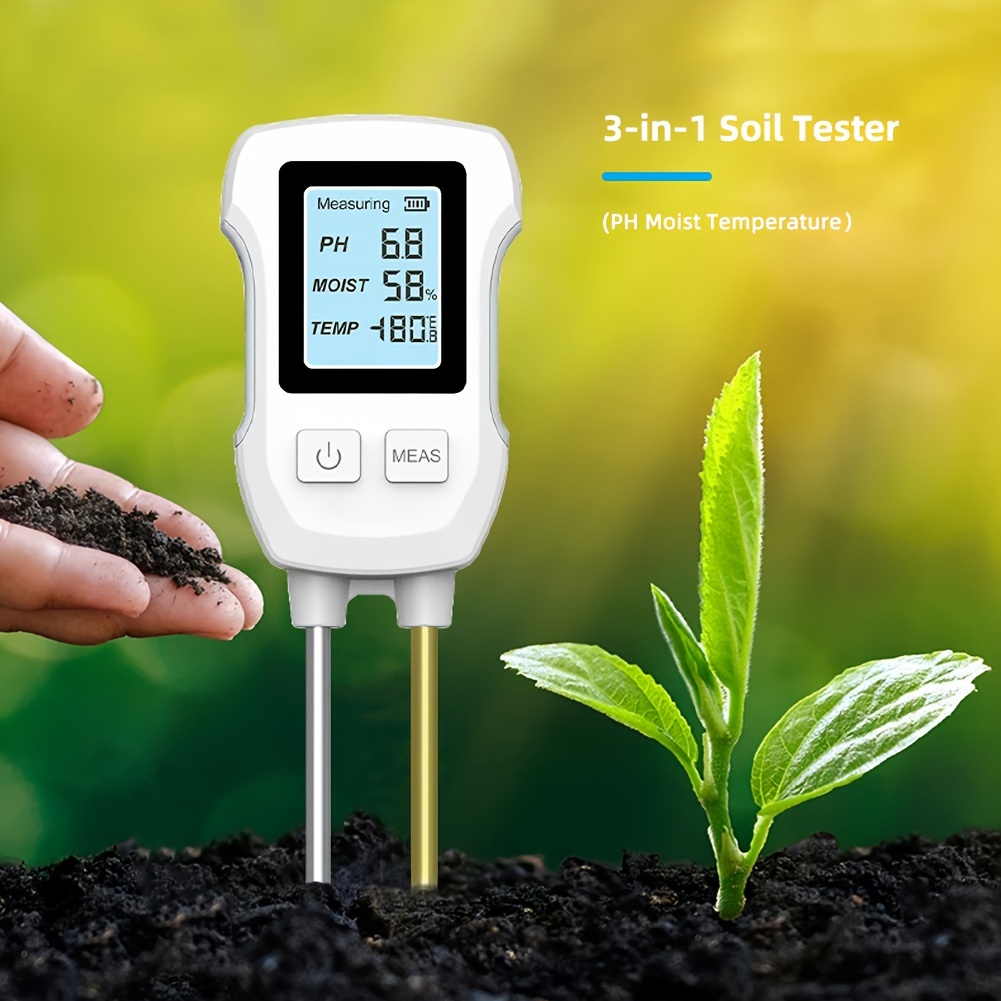 Digital Lcd Soil Tester Ph/moisture/temp 3.0 9 Ph Meter Heat - Temu