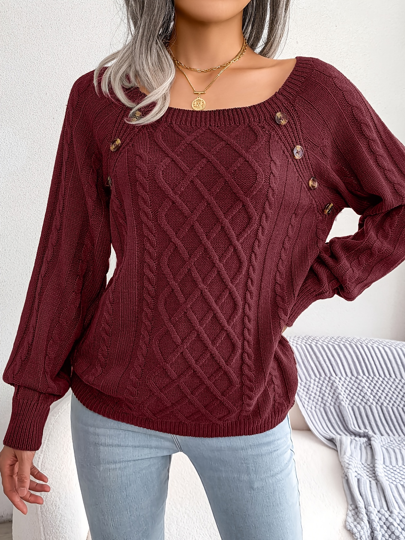 Round Neck Full Sleeves Ladies Woolen Sweater at Rs 1450/piece in