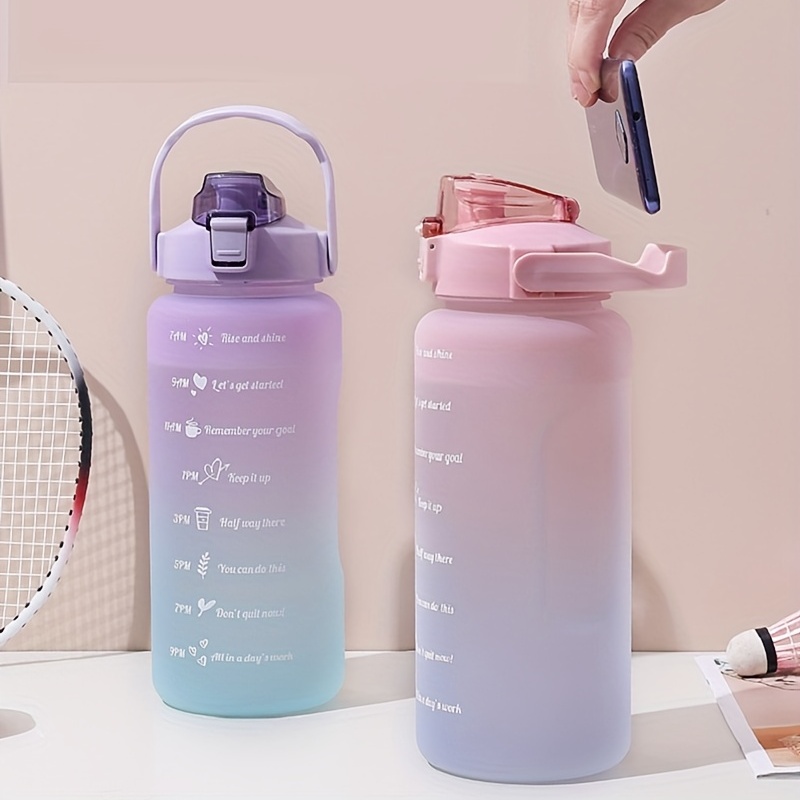 1pc Simple Modern Gradient Color Plastic Sports Water Bottle