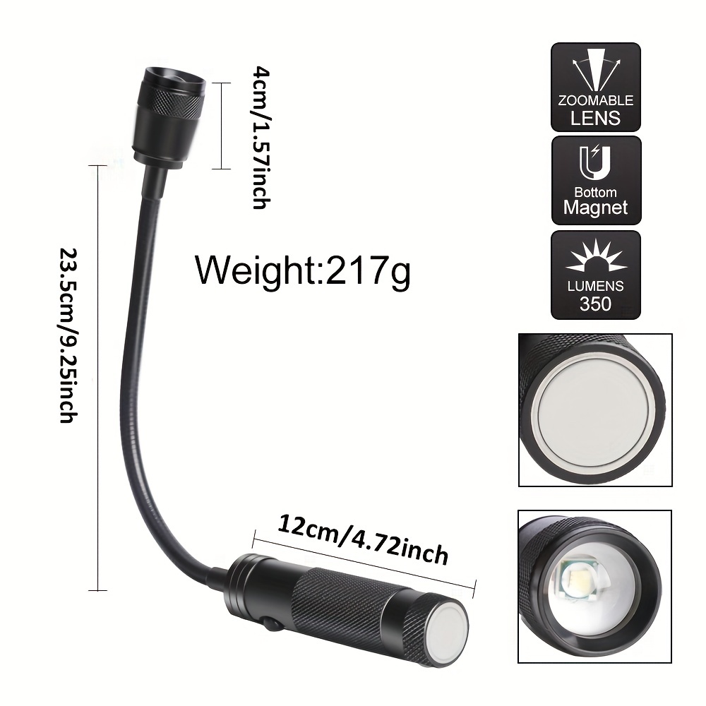 Flexible inspection lamp with a magnetic base