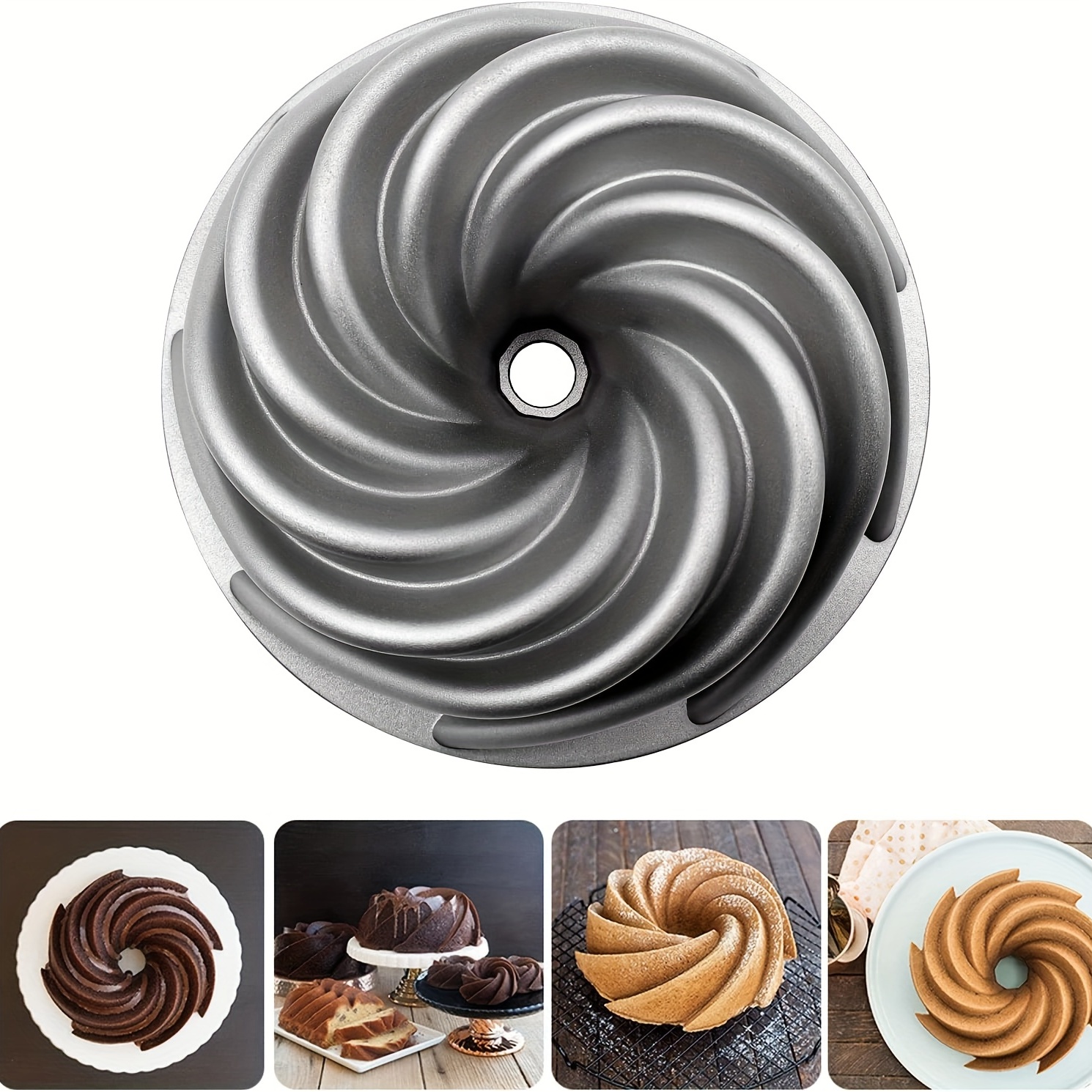 Double sided Non stick Spiral Cake Pan Cast Aluminum Hollow - Temu