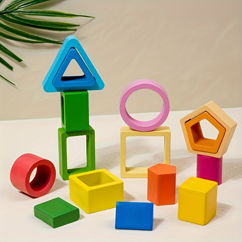 LZOY Jouets Montessori Blocs En Bois Tri Et Empilage Jouets - Temu France