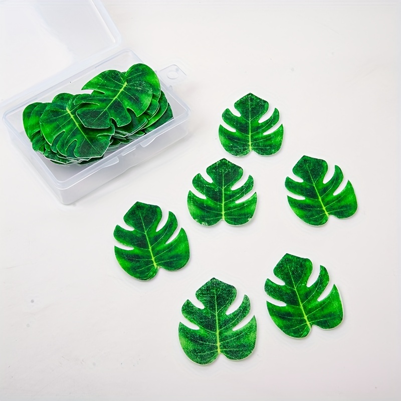 

48pcs, Green Leaves For Cupcake Toppers Rice Wafer Paper For St. Patricks Day, Easter Wedding Cake Happy Birthday Party Decoration