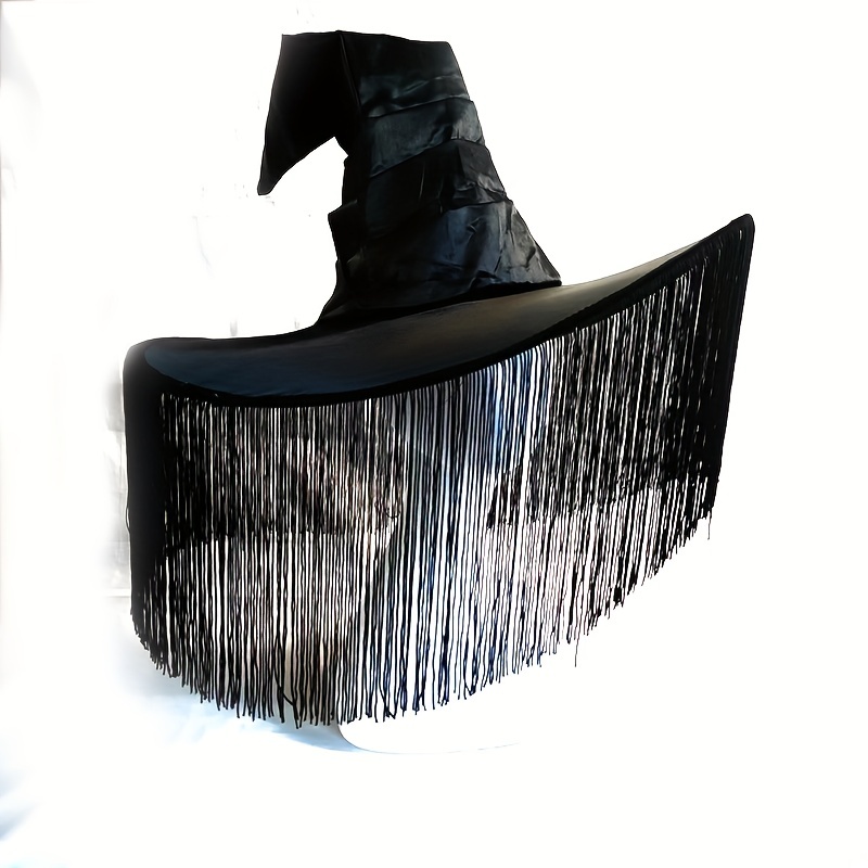 Gothic Tassel Witch Hat Halloween Costume Accessory