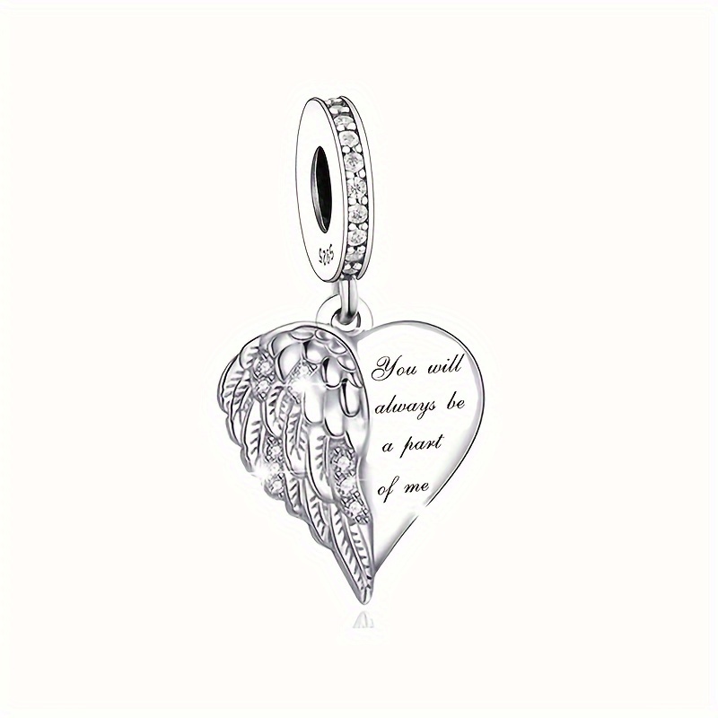 1pc 925 Sterling Silver Fashion Synthetic Zircon Heart-shaped Pendant For DIY Jewelry Gift, Jewelry Making