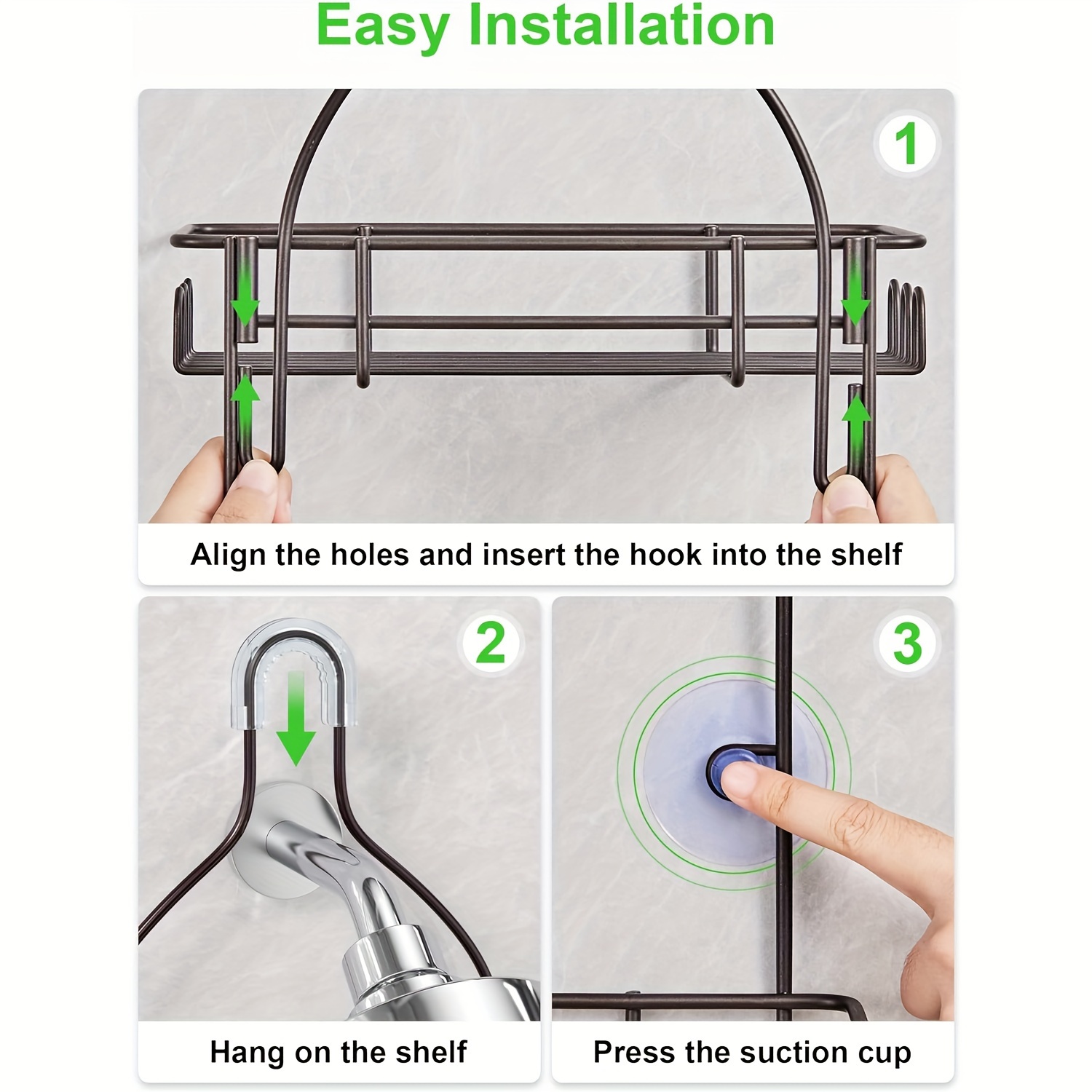 SMARTAKE Hanging Shower Caddy, Bathroom Over Head Shower Organizer for  Shampoo, Anti-Swing Design 2 Tier Shower Caddy Storage for Toilet or  Bathtub