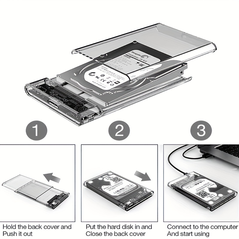 Transparent USB 3.1 Harddisk Boxs 2.5inch SATA SSD 2.5'' Hard