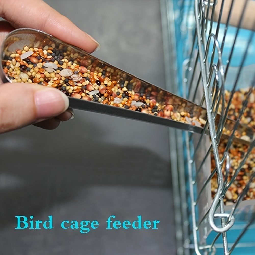 Birdcage Stainless Steel Feeder Bird Food Spoon Shovel - Temu