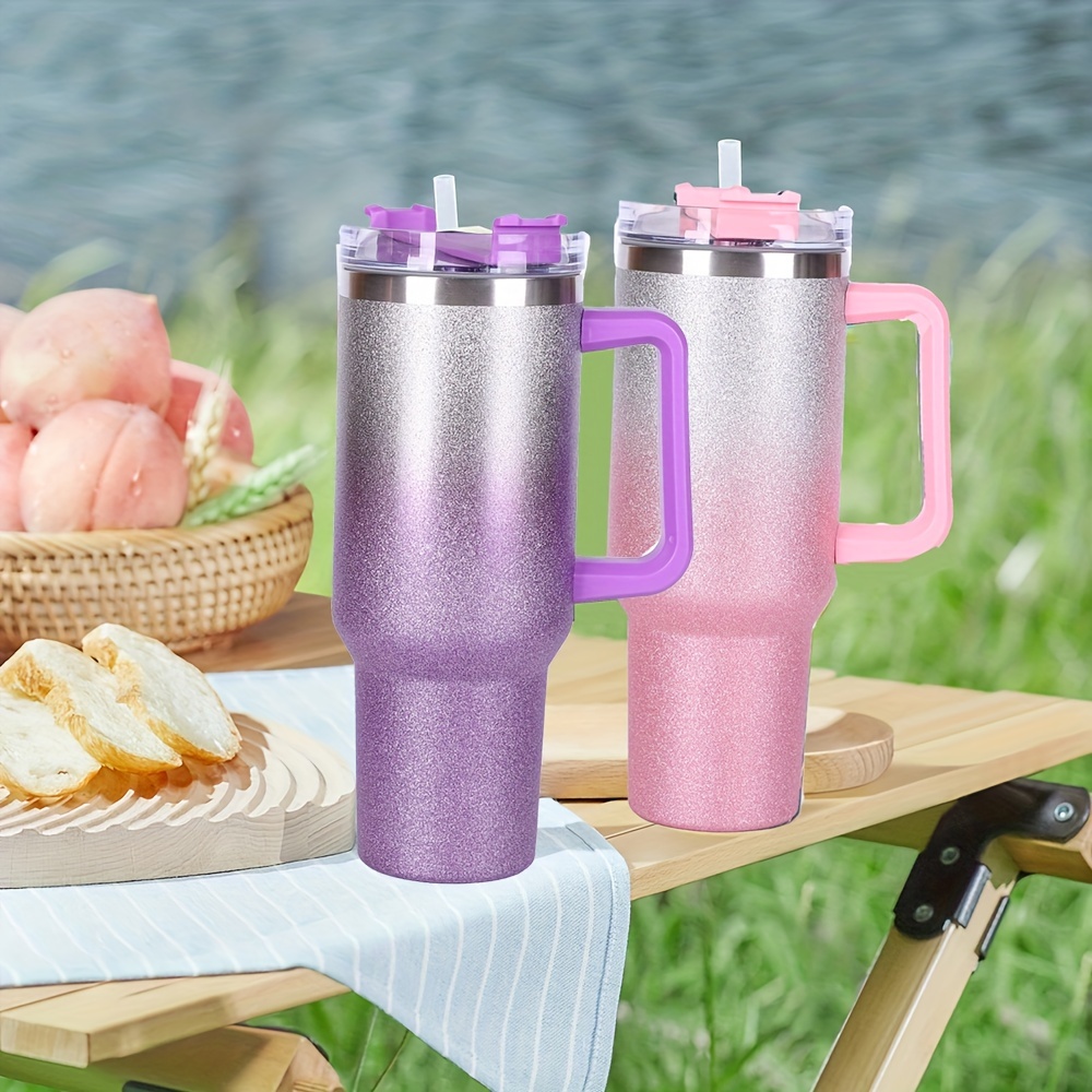 Double Wall Insulated Tumbler With Lid And Straw Perfect For - Temu