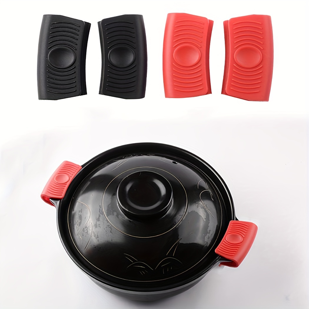 Silicone Pot Holders Silicone Hand Clip Solid Color Handle - Temu