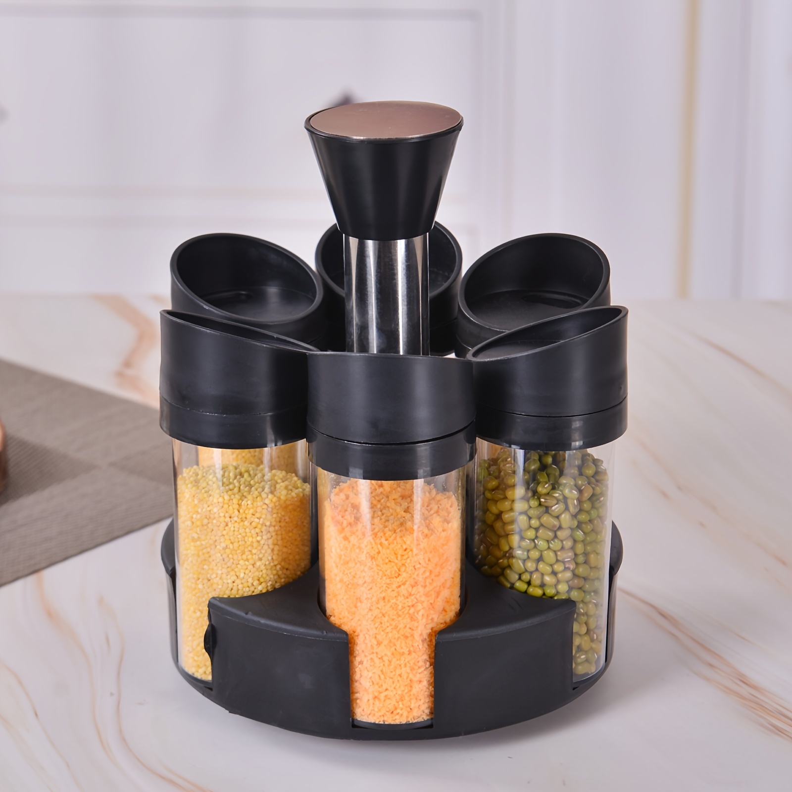 Multifunctional Revolving Spice Rack With 6 Spice - Temu