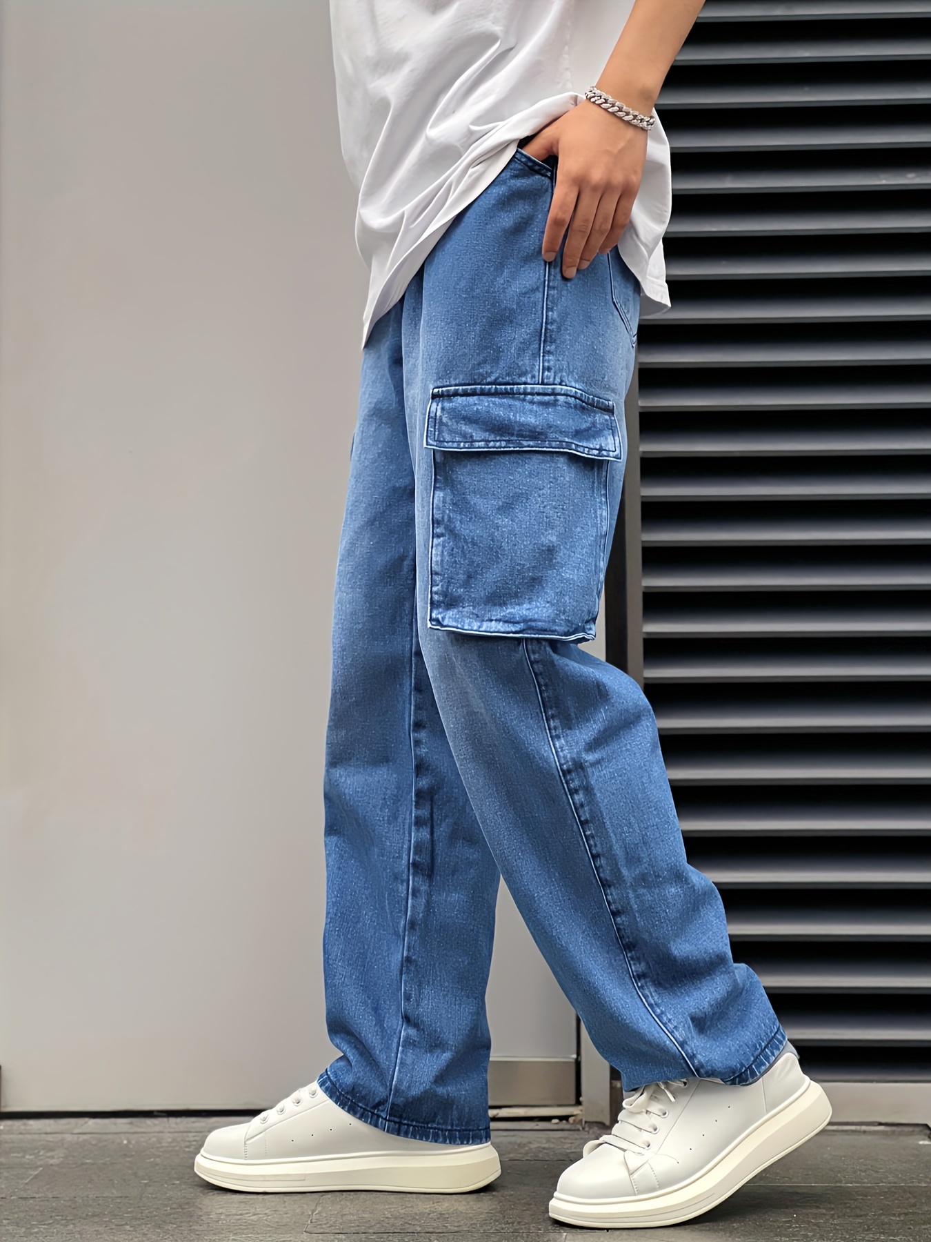 Pantalones Vaqueros Para Hombres Pantalones Multibolsillos