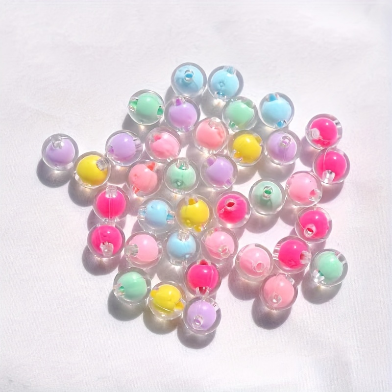 100pcs 8mm Acrylic Candy Colors Round Beads Mix Pastel Plastic Beads