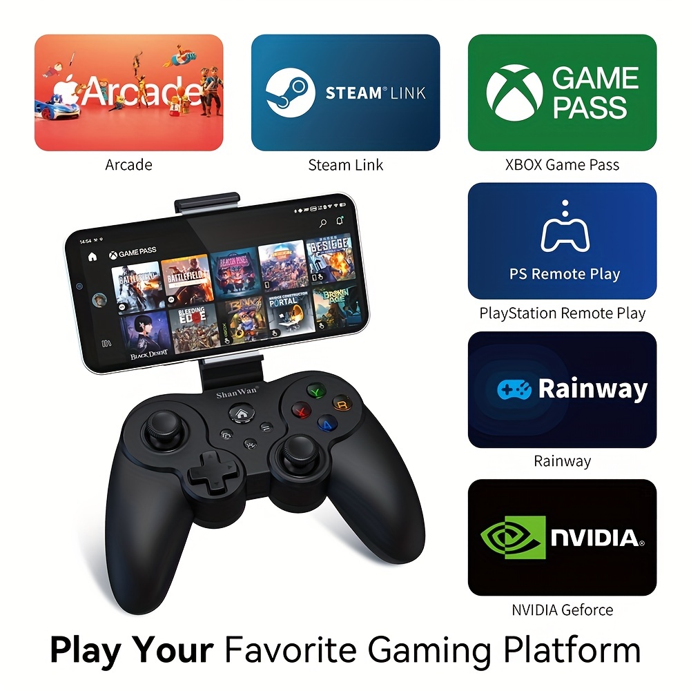 Mobile Game Controller Gamepad Wireless Phone Game Controller Bluetooth  Gamepad for Android iOS MFI Smartphone 5.3-6.8In Cloud Game 