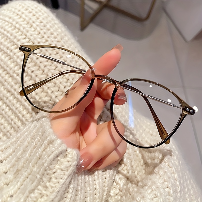 Óculos de lentes transparentes em forma de S Moda Óculos sem