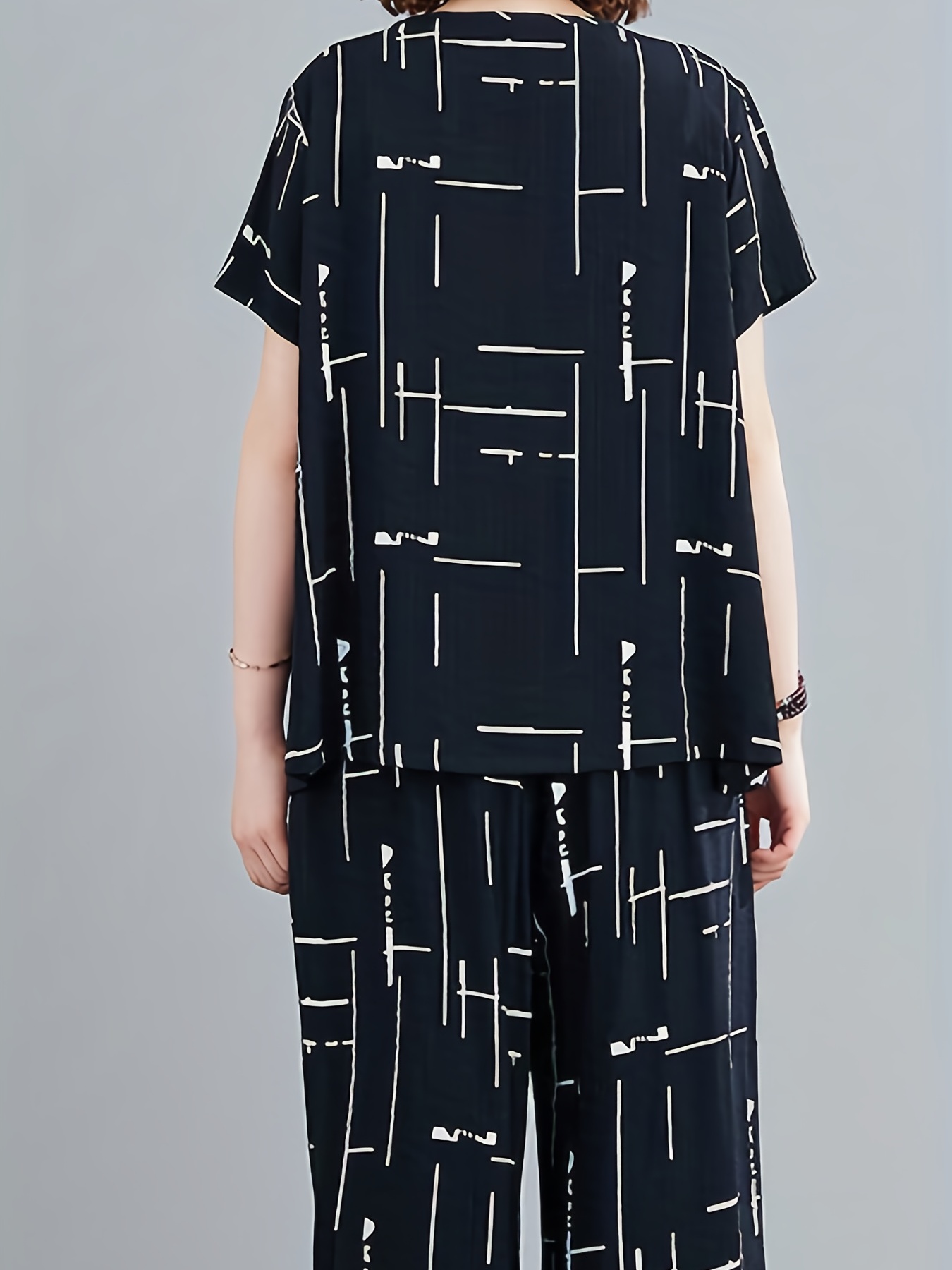 Stripe Print Tee & Pants Set