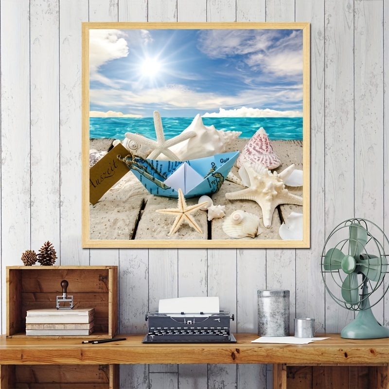 Boating In The Beach Art - 5D Diamond Painting 