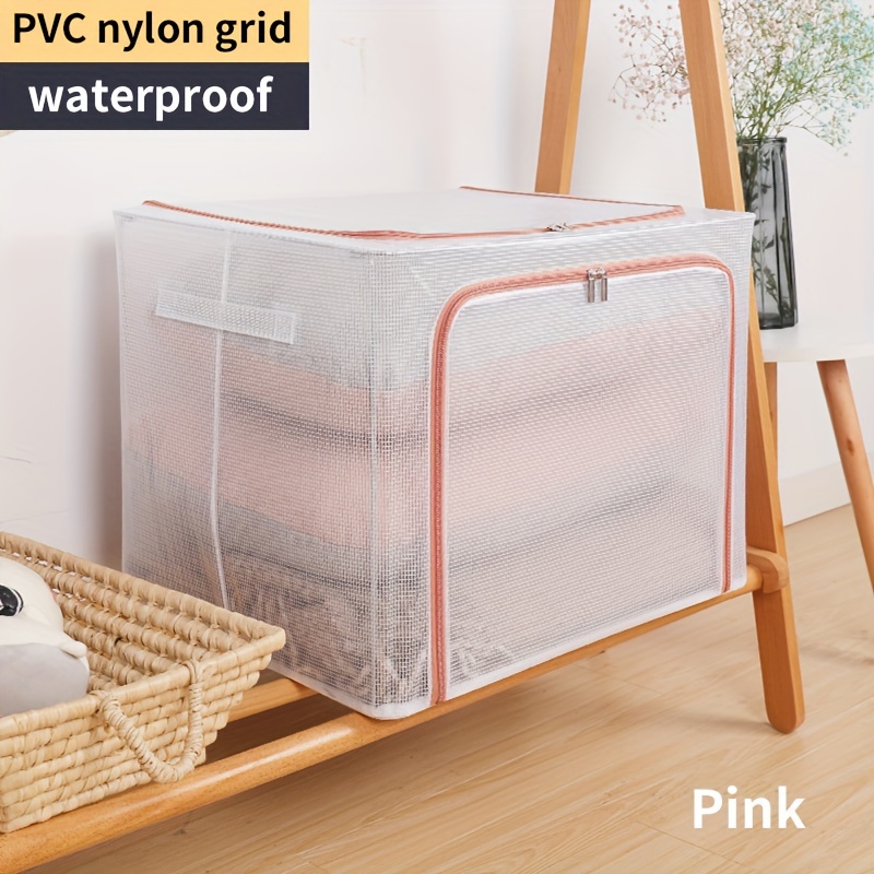 Pvc Transparent Storage Bin Steel Frame Household Clothing - Temu