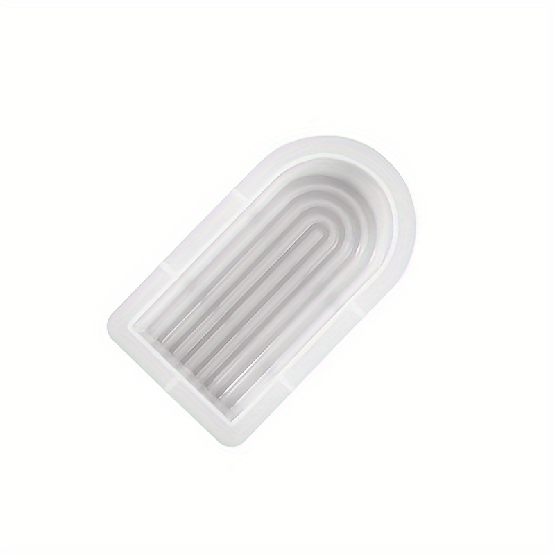 1pc Rainbow Arch Candle Molds, Striped U-shaped Silicone Mold, Abstract Architectural Resin Moulds For Tray, Handmade Candle Making, Home Decoration