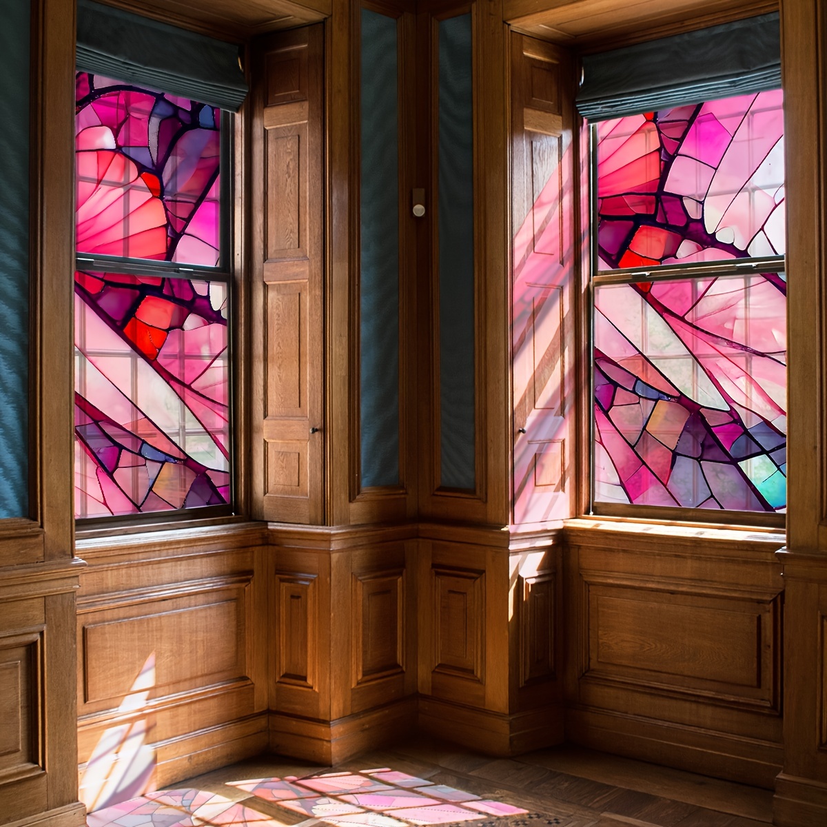 Film de verre électrostatique décoratif à motif géométrique pour balcon  cuisine salle de bain porte chambre à coucher fenêtre décorative  autocollants