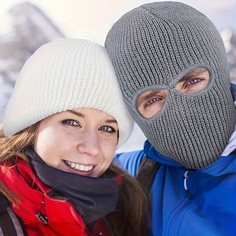 Top Knit 3 Trous Masque Facial Masque De Ski Cagoule Chapeau Visage Bonnet  Casquette Neige Hiver Moto Casque Chapeau Masques De Créateurs Du 2,38 €