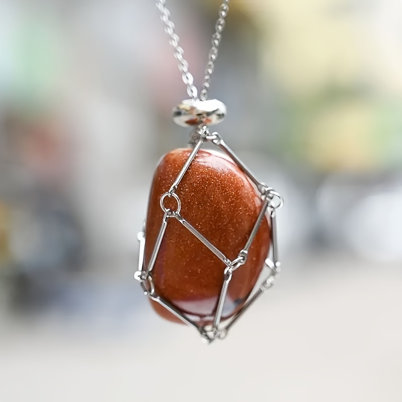 Wire cage 2024 pendant necklace