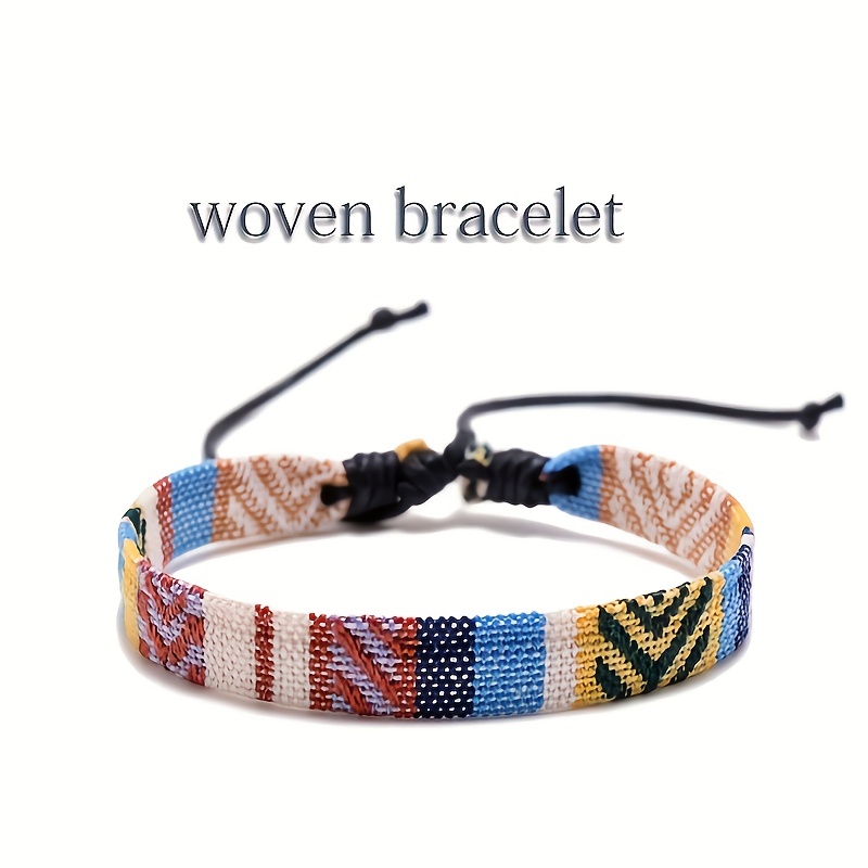 Boho Woven Bracelet Adjustable Beach Accessory