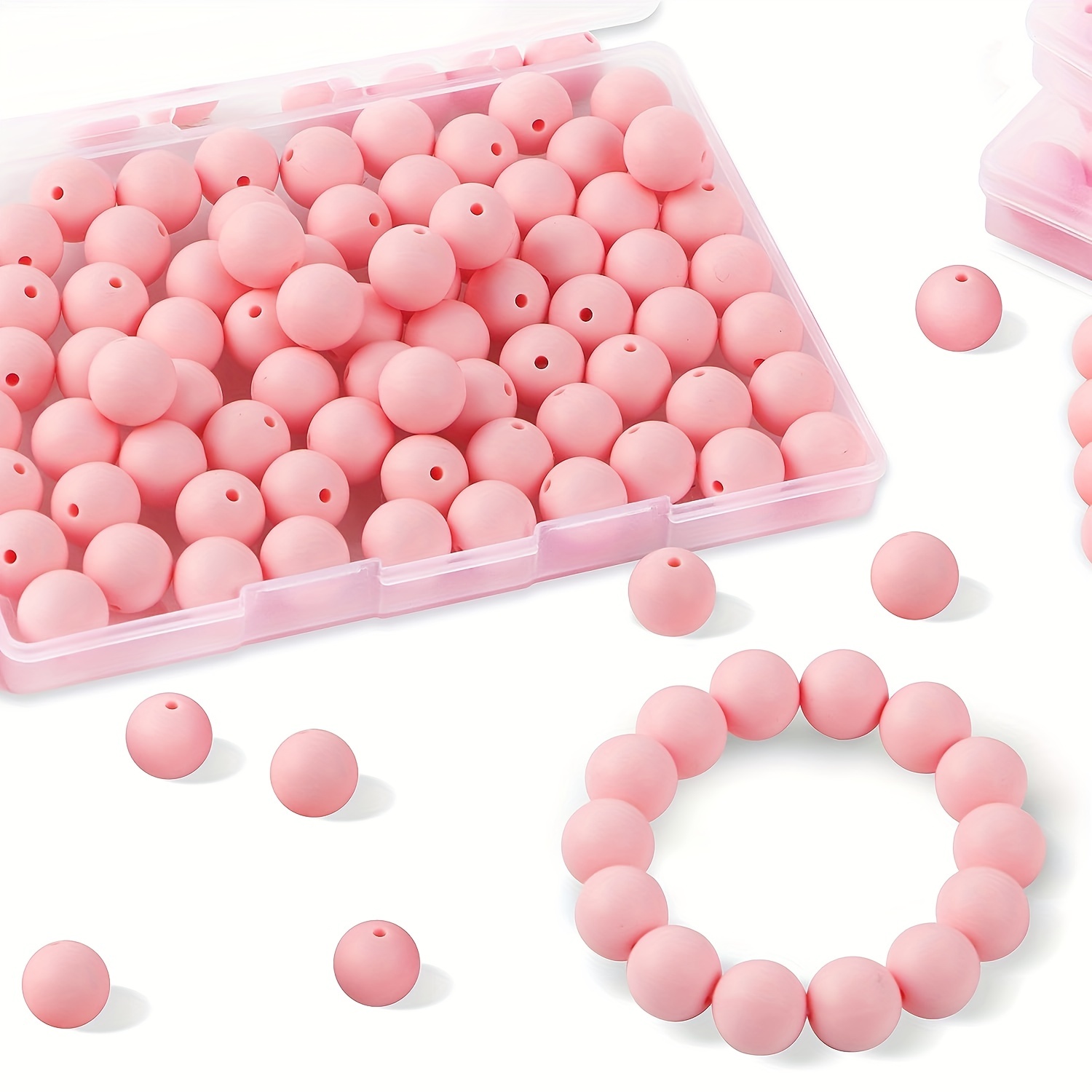 60 PCS 15mm Silicone Focal Beads Bulk Rubber Beads Craft Beads Earring
