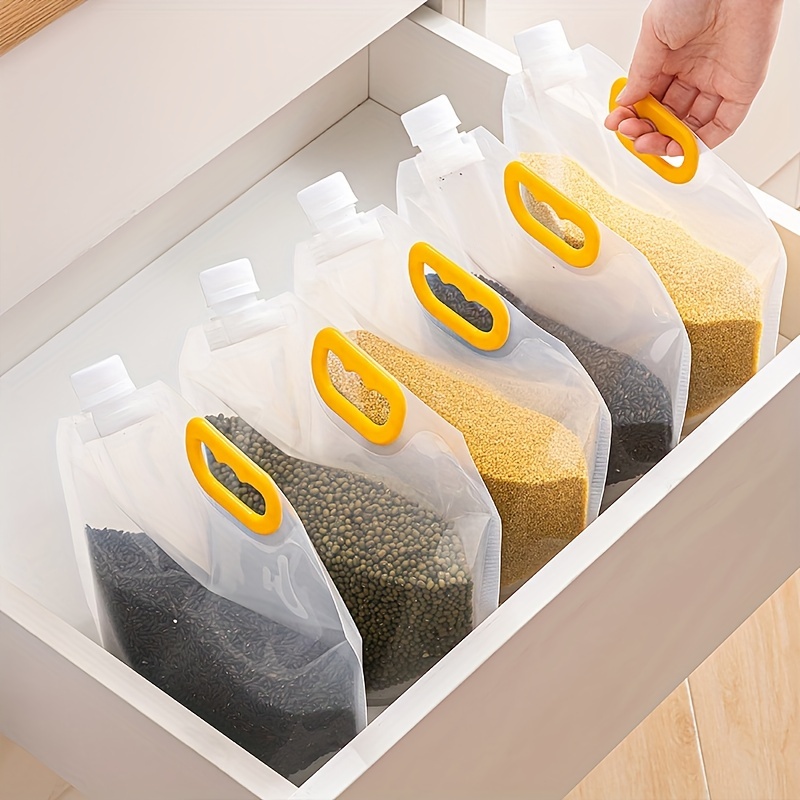 Rice Packaging Bags Cereal Storage Bags Transparent Portable - Temu