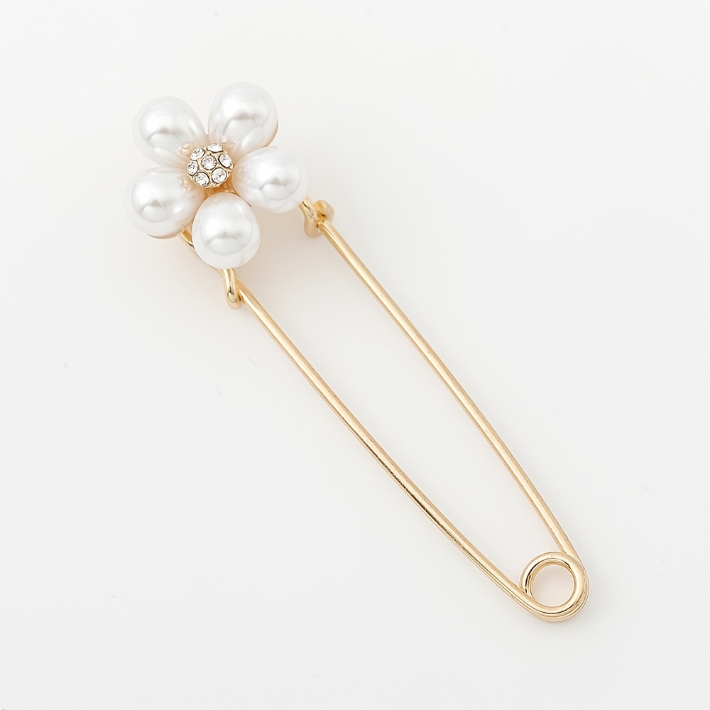 Crystal Bead Brooch Decorative Safety Pin For Clothes - Temu United Arab  Emirates