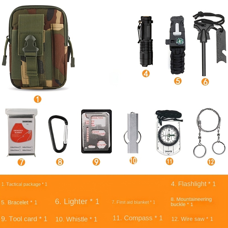 Essential Emergency Gear 143-in-1 Survival And First Aid Kit For Outdoor  Adventure, Hiking, Hunting, Earthquake, Gifts For Men Women - Temu