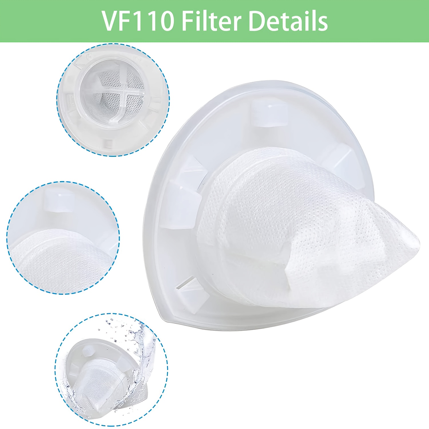 2pcs Filter Replacement For Black & Decker VF110 CHV1210 CHV1410