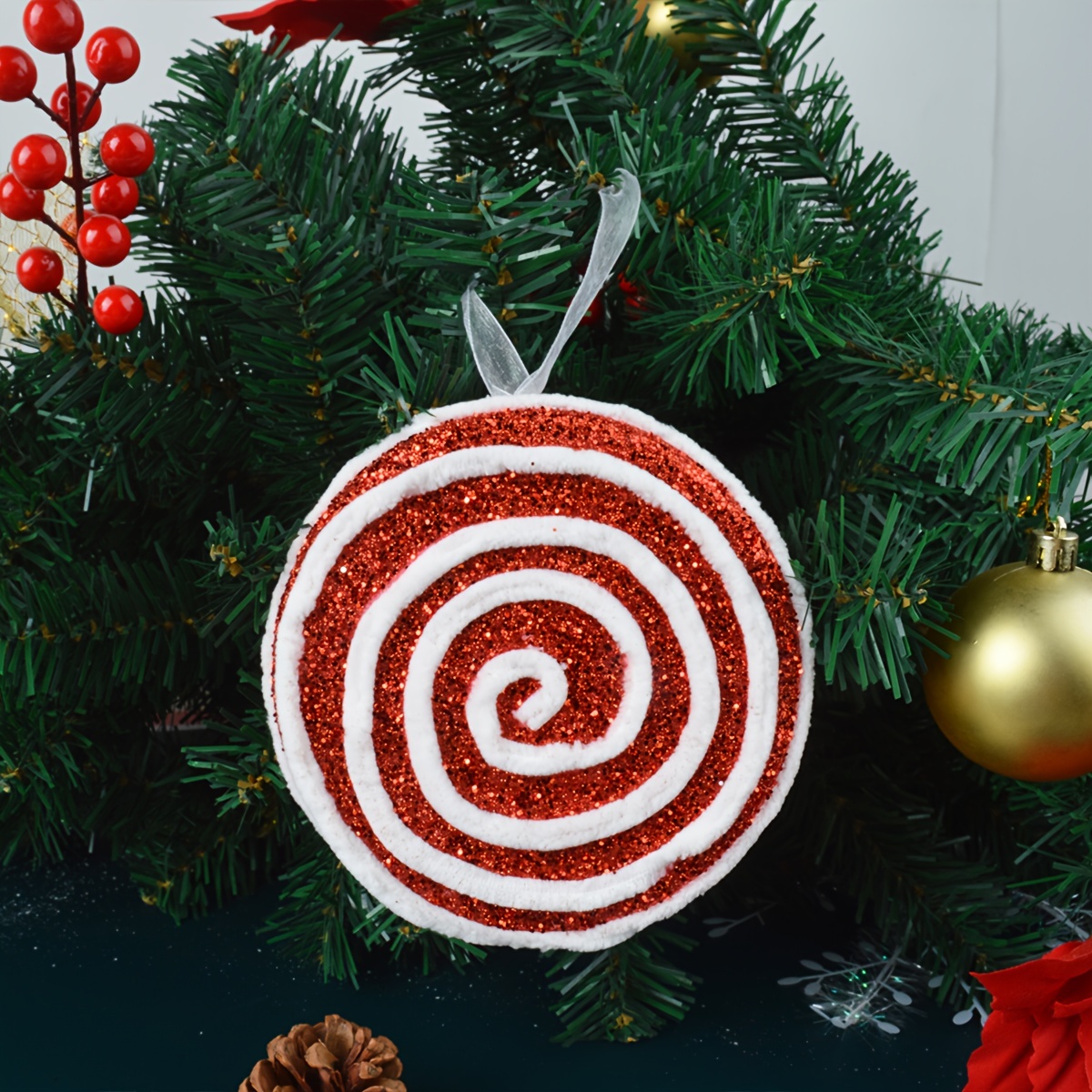 Diy Red White Sweets Decorations Candy Cane Ornaments - Temu