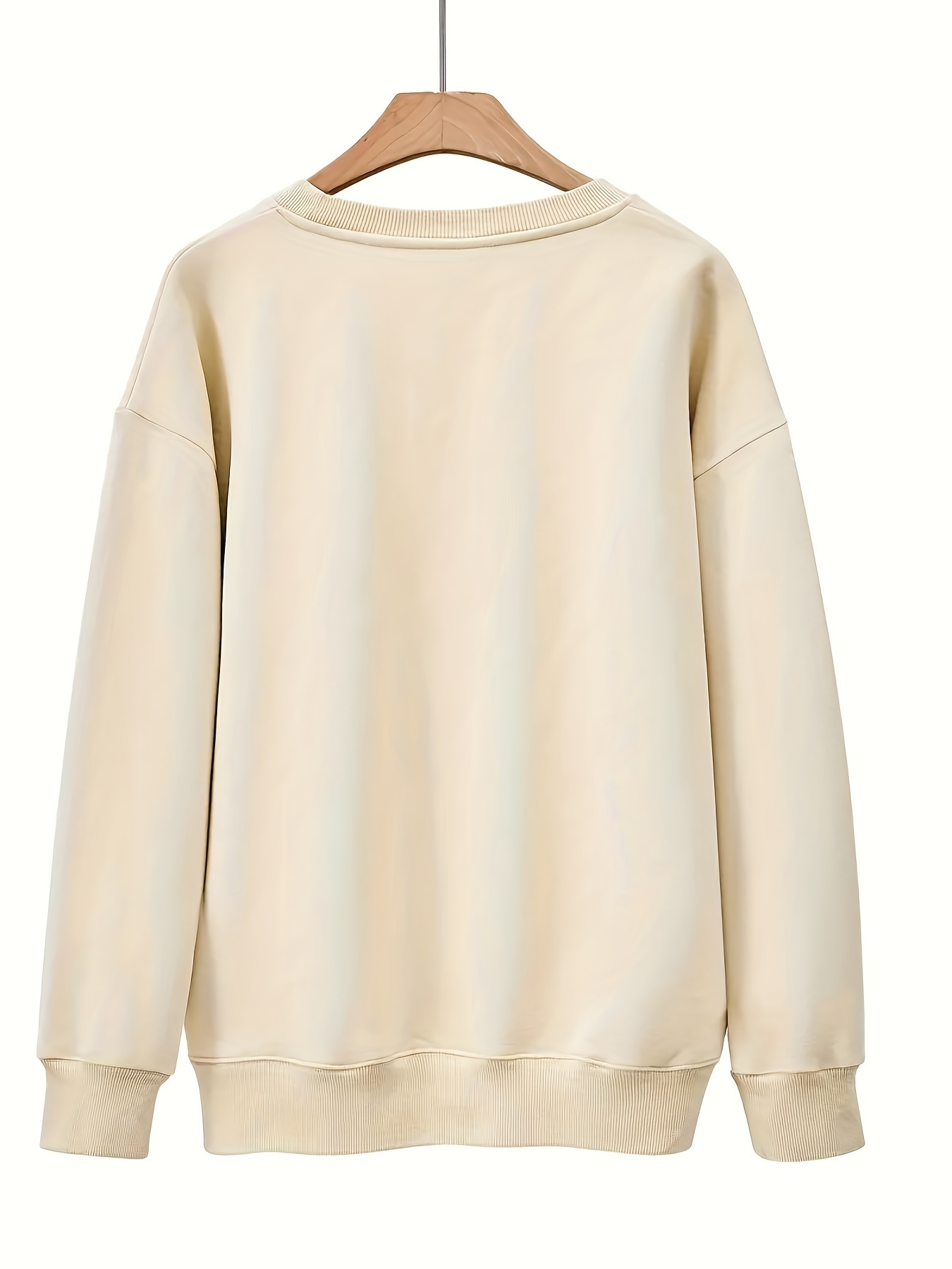 letter print sweatshirt casual long sleeve crew neck sweatshirt womens clothing details 5