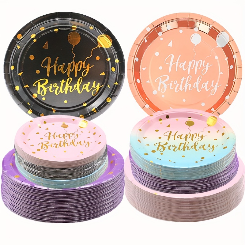 80pcs Pastel Party Supplies Birthday Party Plates And - Temu