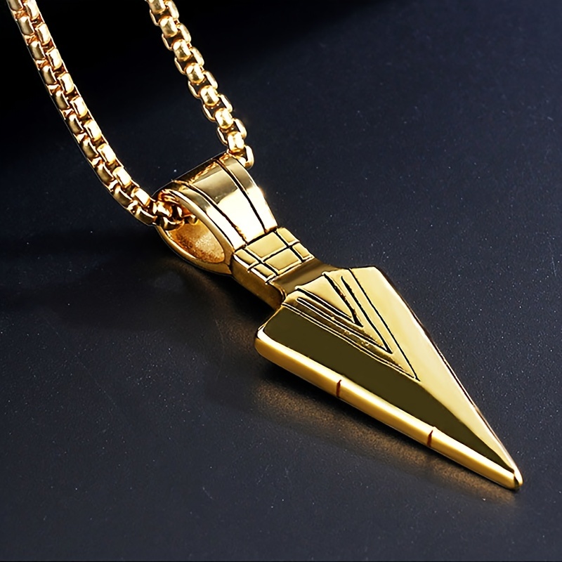 Mens Necklace Chain with Arrow Jewellery Pendant Hip Punk Rock Hop