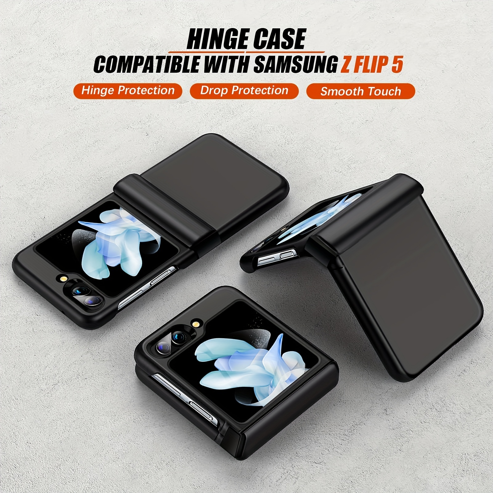 Slim Matte Flip Case For Samsung Galaxy Z Flip 5 Solid Color Hard Pc  Shockproof Galaxy Z Flip 5 Case