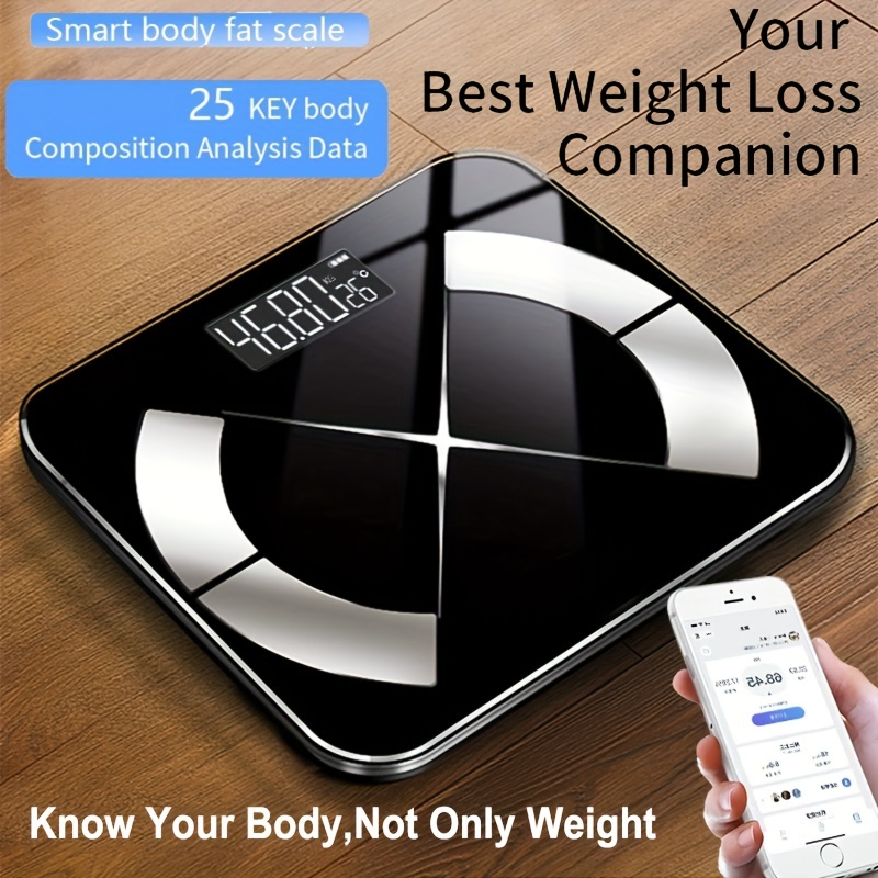 Weight Scale Smart Digital Led Weight Scale, Fat Measurement Weight Scale,  Smartphone Wireless Aap Connection (not Send Battery), Bathroom Tools - Temu