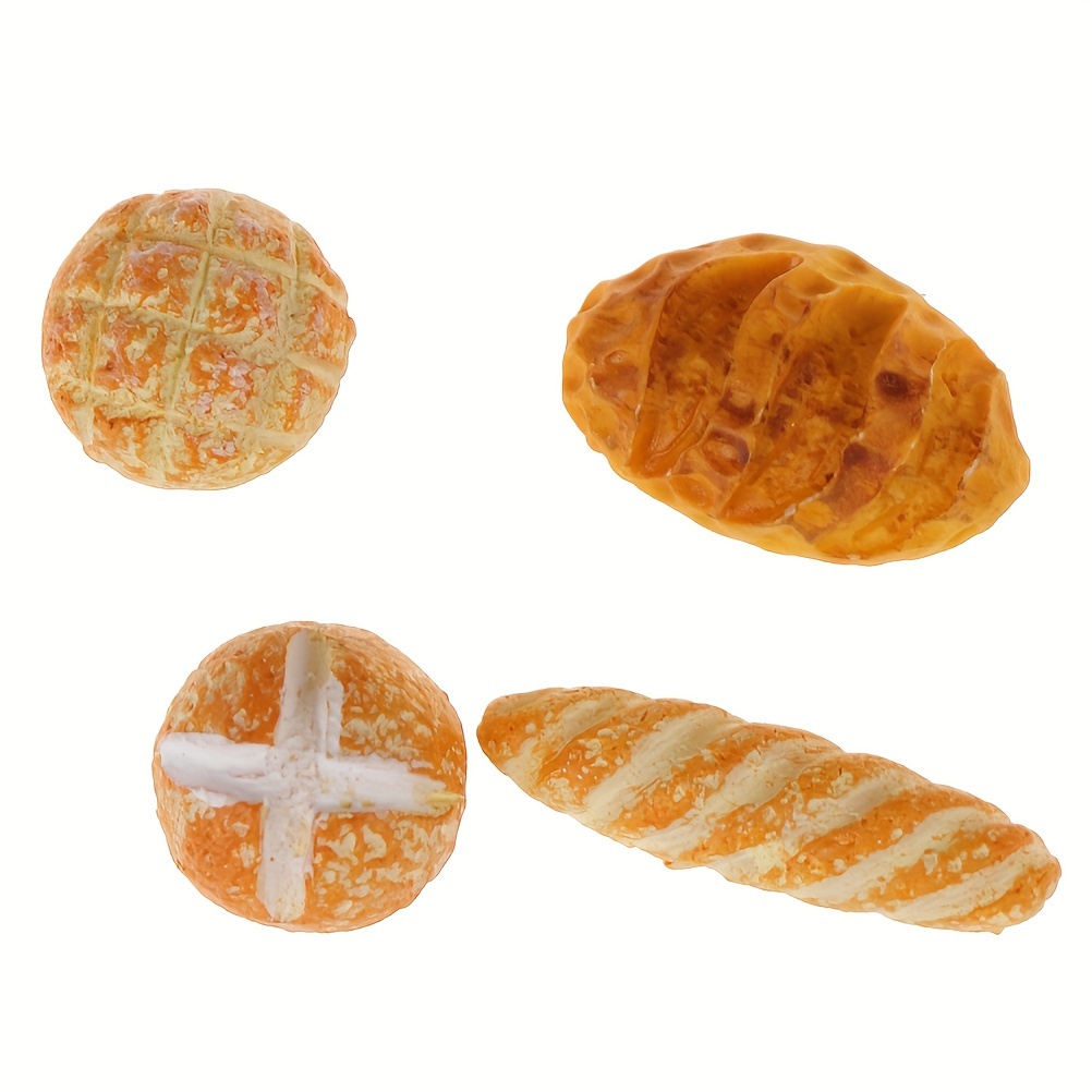 aydinids 40 pcs 1:12 miniature bread resin mix bakery bread mini house food  decoration accessories