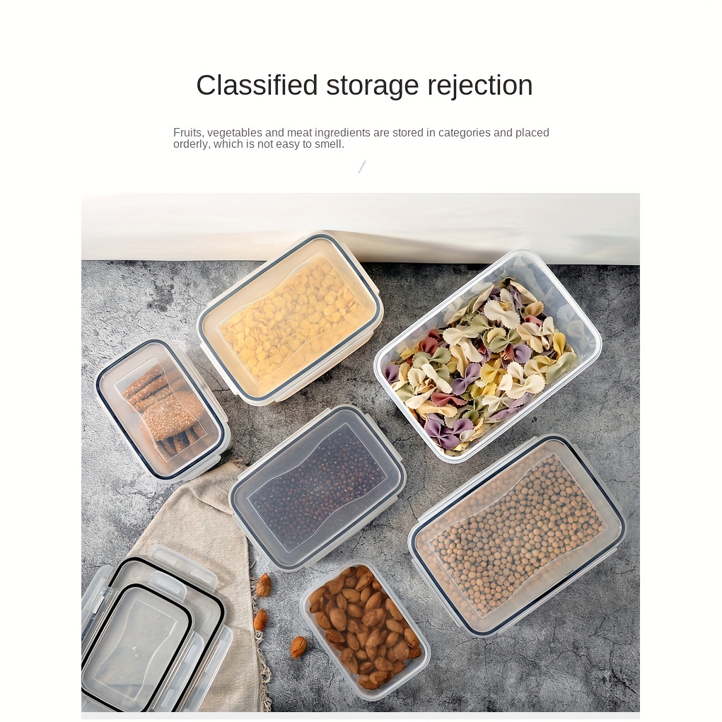 6pcs Kitchen Cereal Food Storage Jar Refrigerator Fresh keeping Sealed Jar