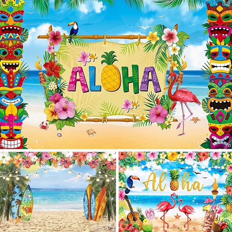Decoraciones de fiesta hawaiana Luau tropical Luau pareja accesorios de  foto hawaiana Aloha banner de fondo con cuerda para fiesta hawaiana Luau  Aloha