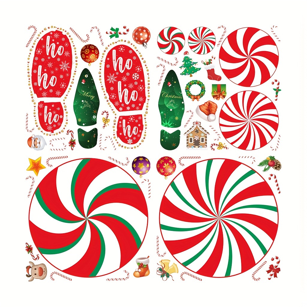 Santa Claus Boot Footprints Christmas Holidays Floor Decals