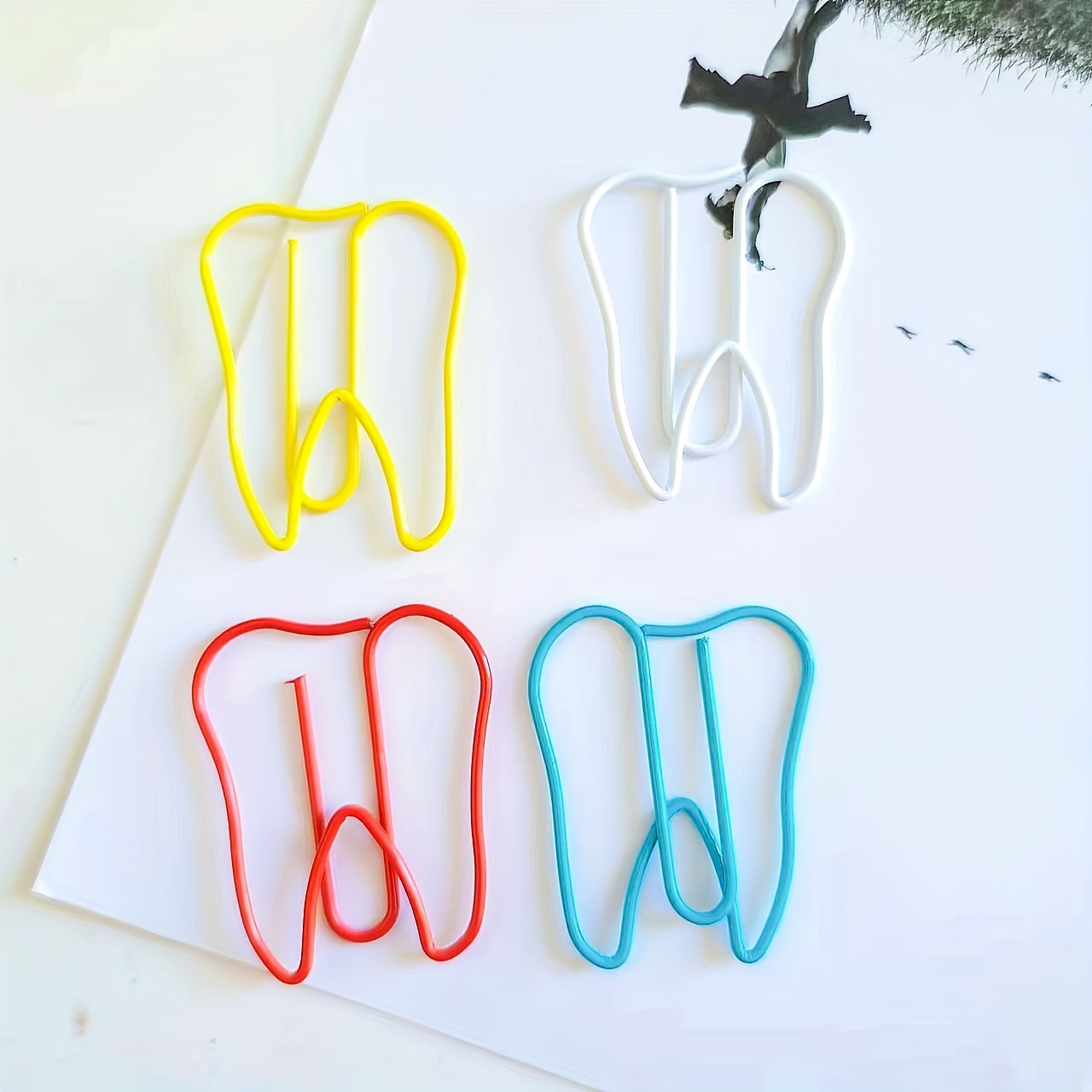 Mixed Color Teeth Paper Clips Cute Dental Shaped Bookmarks - Temu