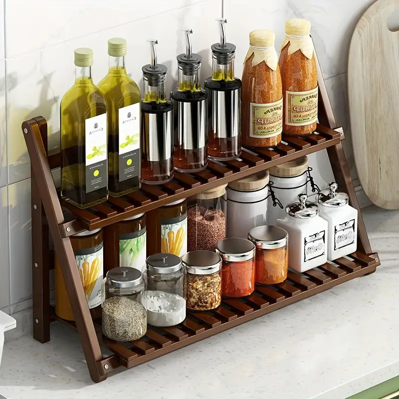 2 tier Storage Rack Kitchen Seasoning Shelf Multifunctional - Temu