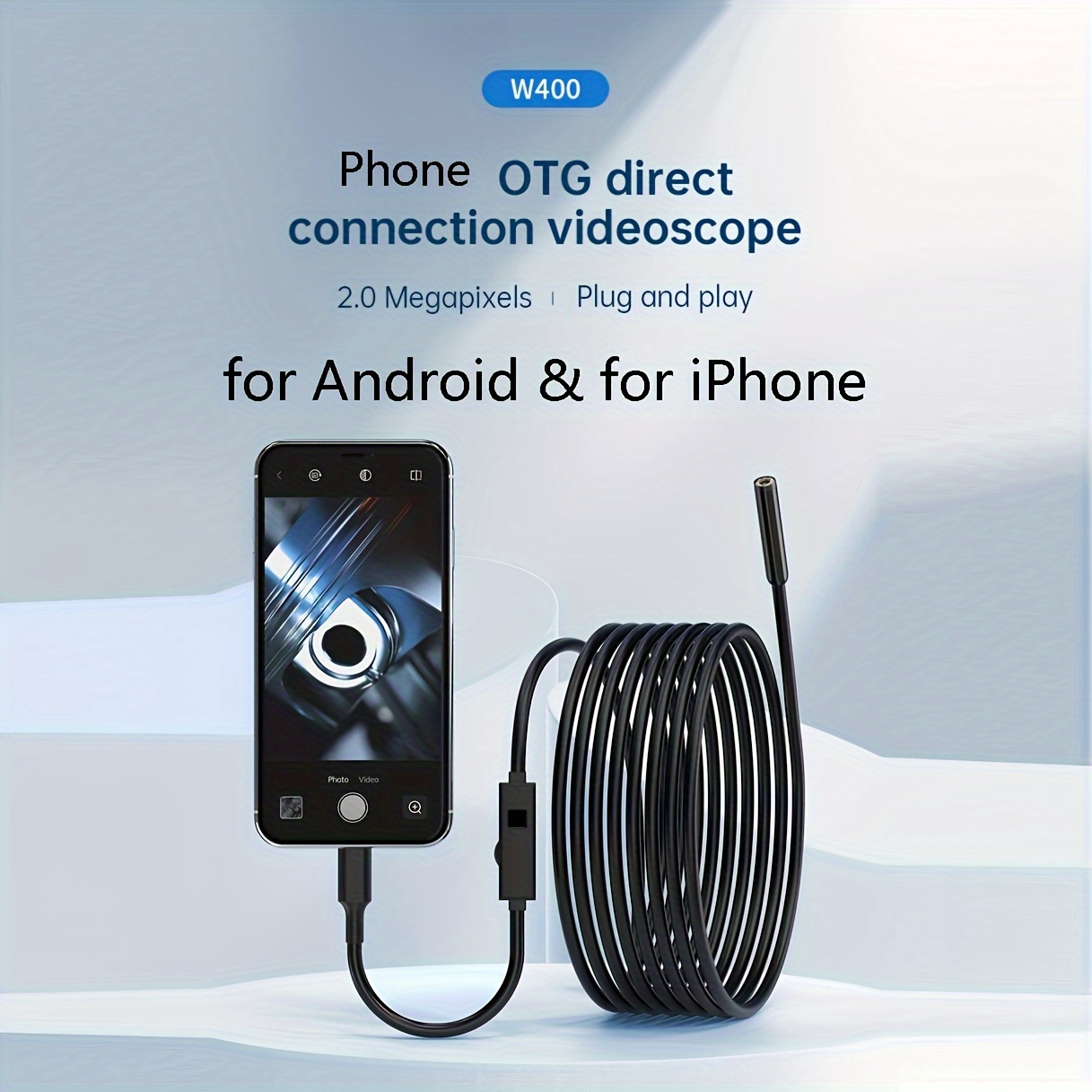 USB-C Direct Plug To iPhone 15 Android iOS Borescope Endoscope