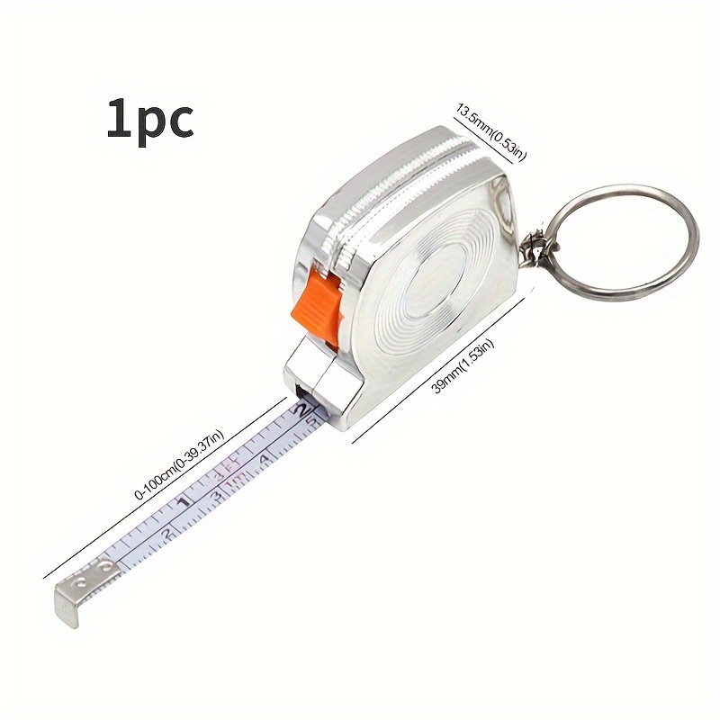 Retractable Ruler Tape Measure Keychain Mini Pocket Size Metric 1m